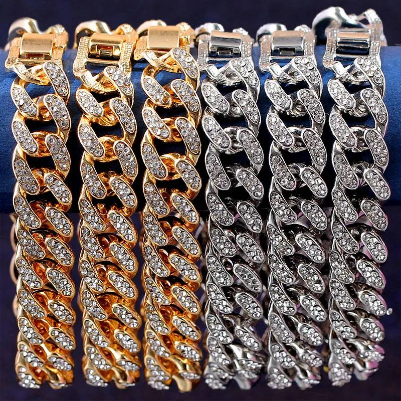 12mm Iced Out Cuban Link Chain Bracelet