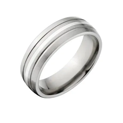 8mm Titanium Ring, New Comfort Fit, Sterling Silver Inlay, Free Sizing Band 4-17