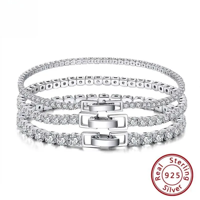 925 Sterling Silver Tennis Bracelet for Women