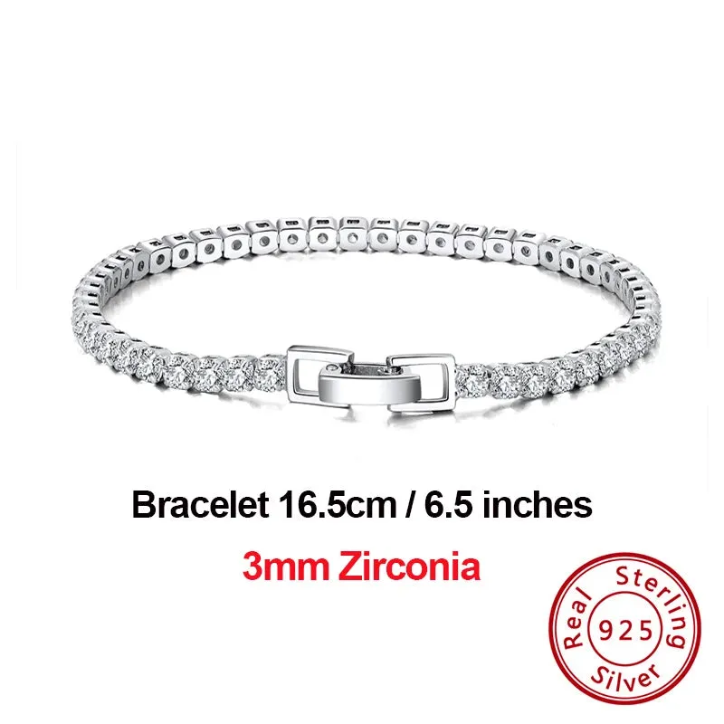 925 Sterling Silver Tennis Bracelet for Women