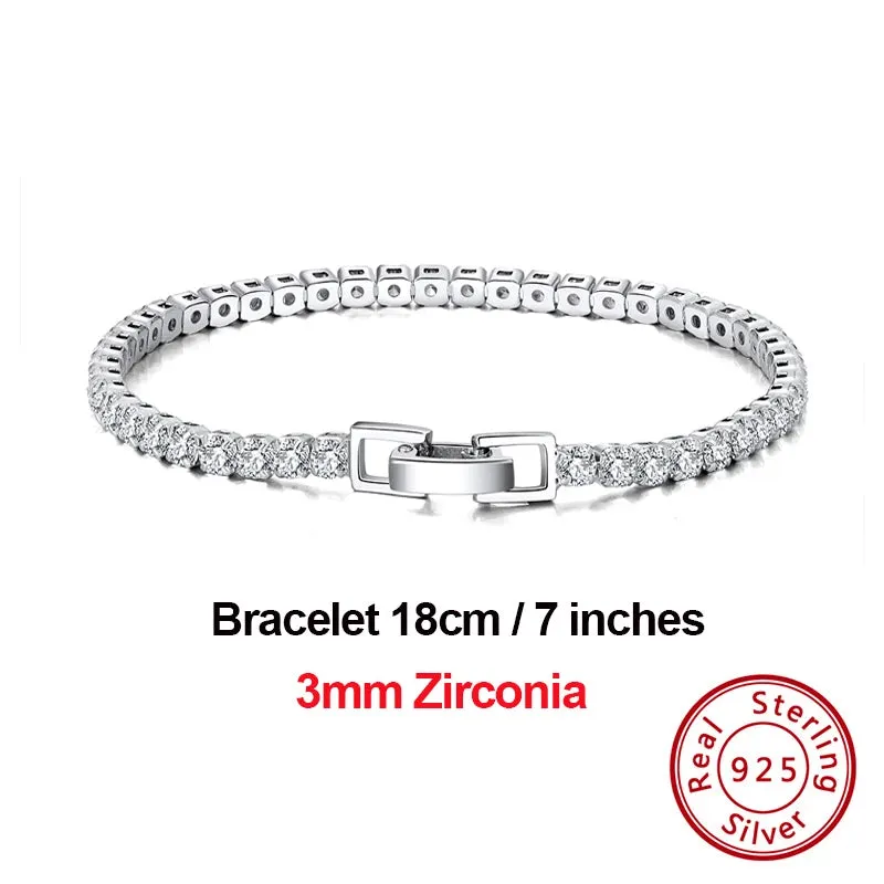 925 Sterling Silver Tennis Bracelet for Women