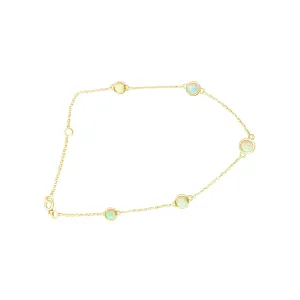 9kt Yellow Gold White Opal bracelet