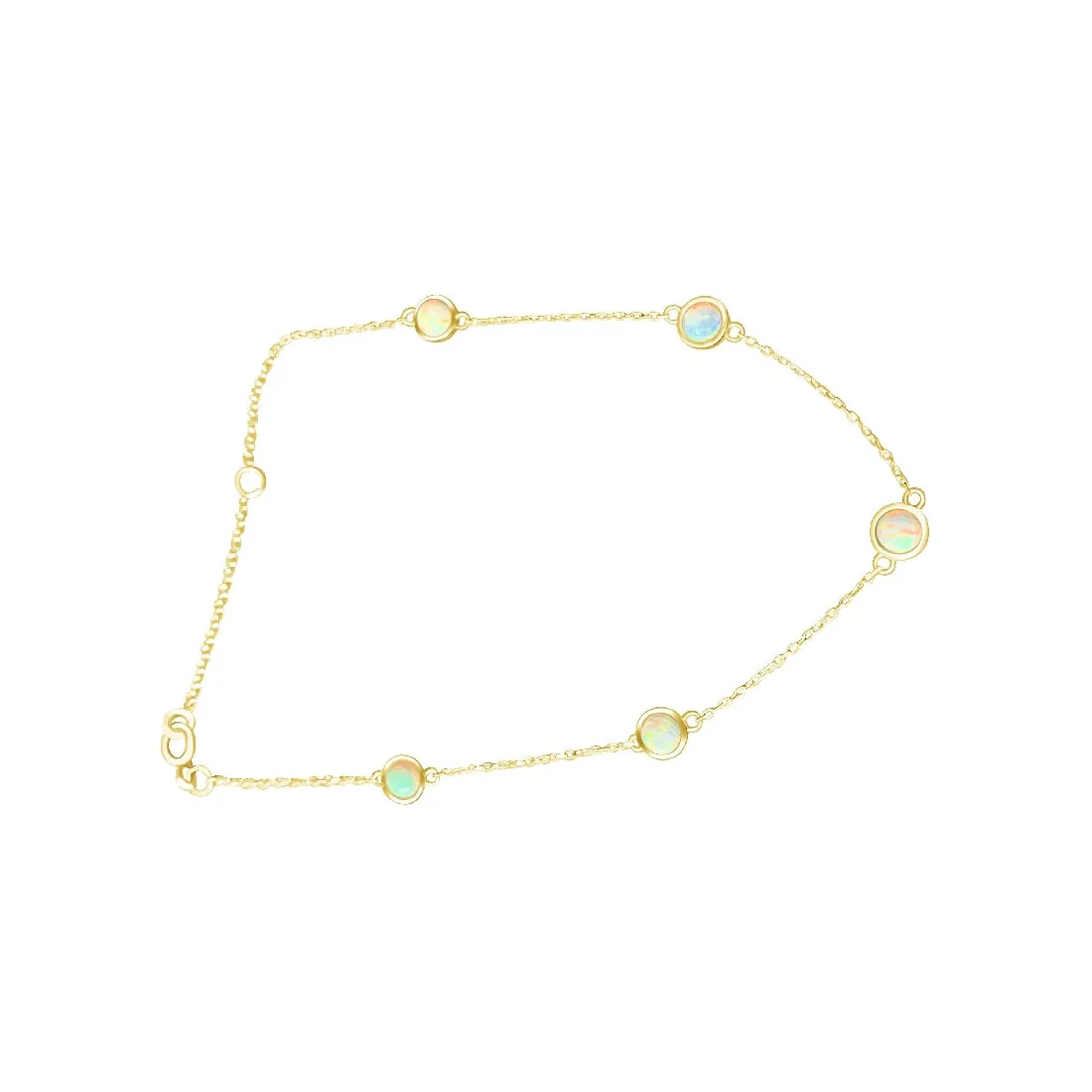 9kt Yellow Gold White Opal bracelet