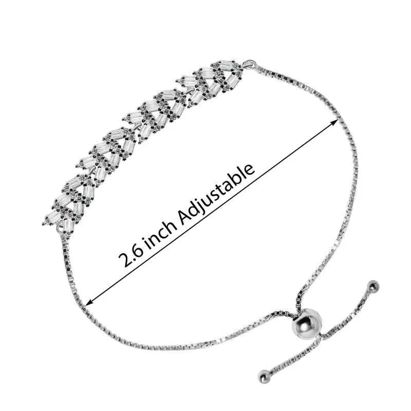 Alluring Bracelet with Rectanguler Zircons