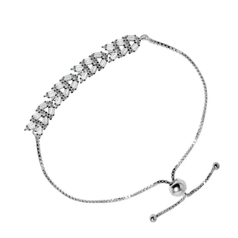 Alluring Bracelet with Rectanguler Zircons