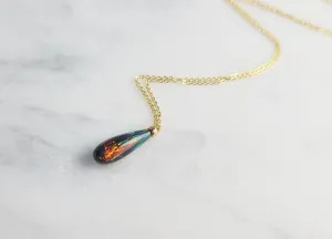 Black Opal Pendant Necklace