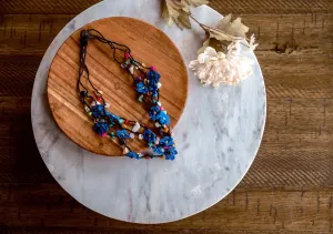 Blue Floral Crochet Necklace