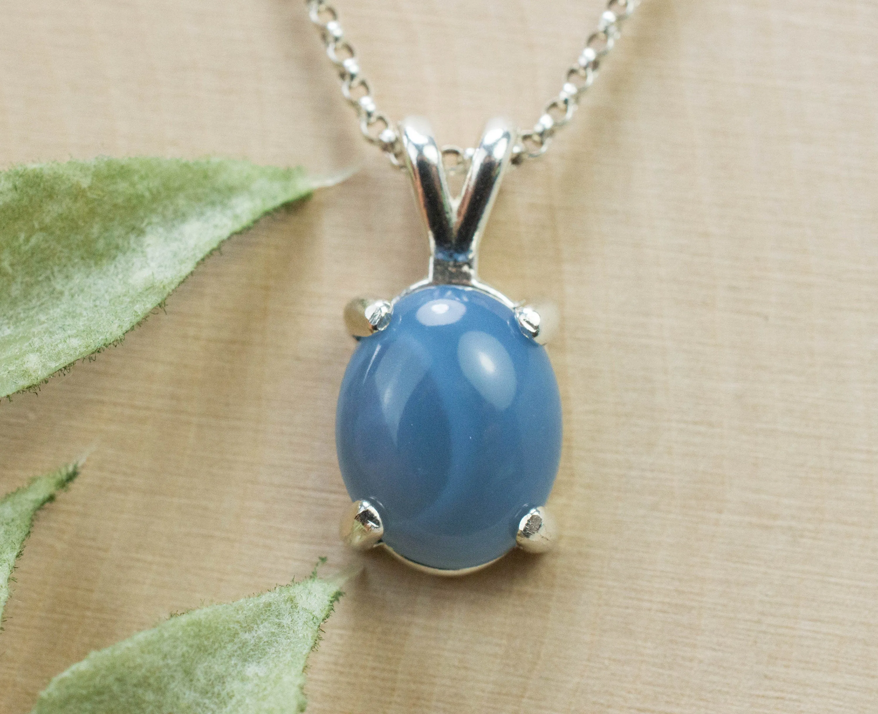 Blue Opal Pendant; Natural Untreated Oregon Owyhee Opal; 3.305cts