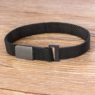 Classic Stainless Steel Magnetic Mesh Strap Bracelets Watch