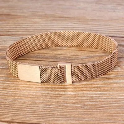 Classic Stainless Steel Magnetic Mesh Strap Bracelets Watch