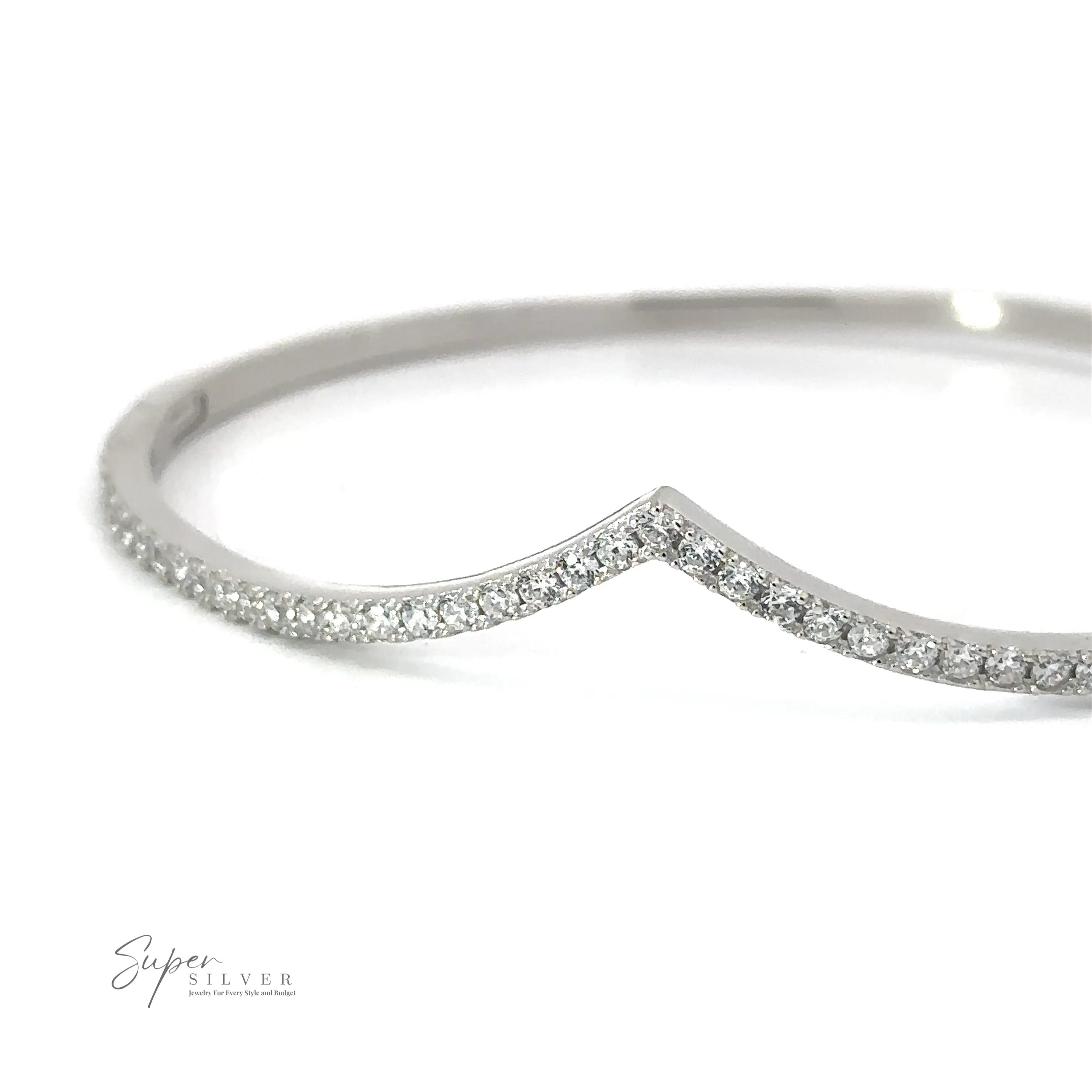Cubic Zirconia Chevron Latch Bracelet