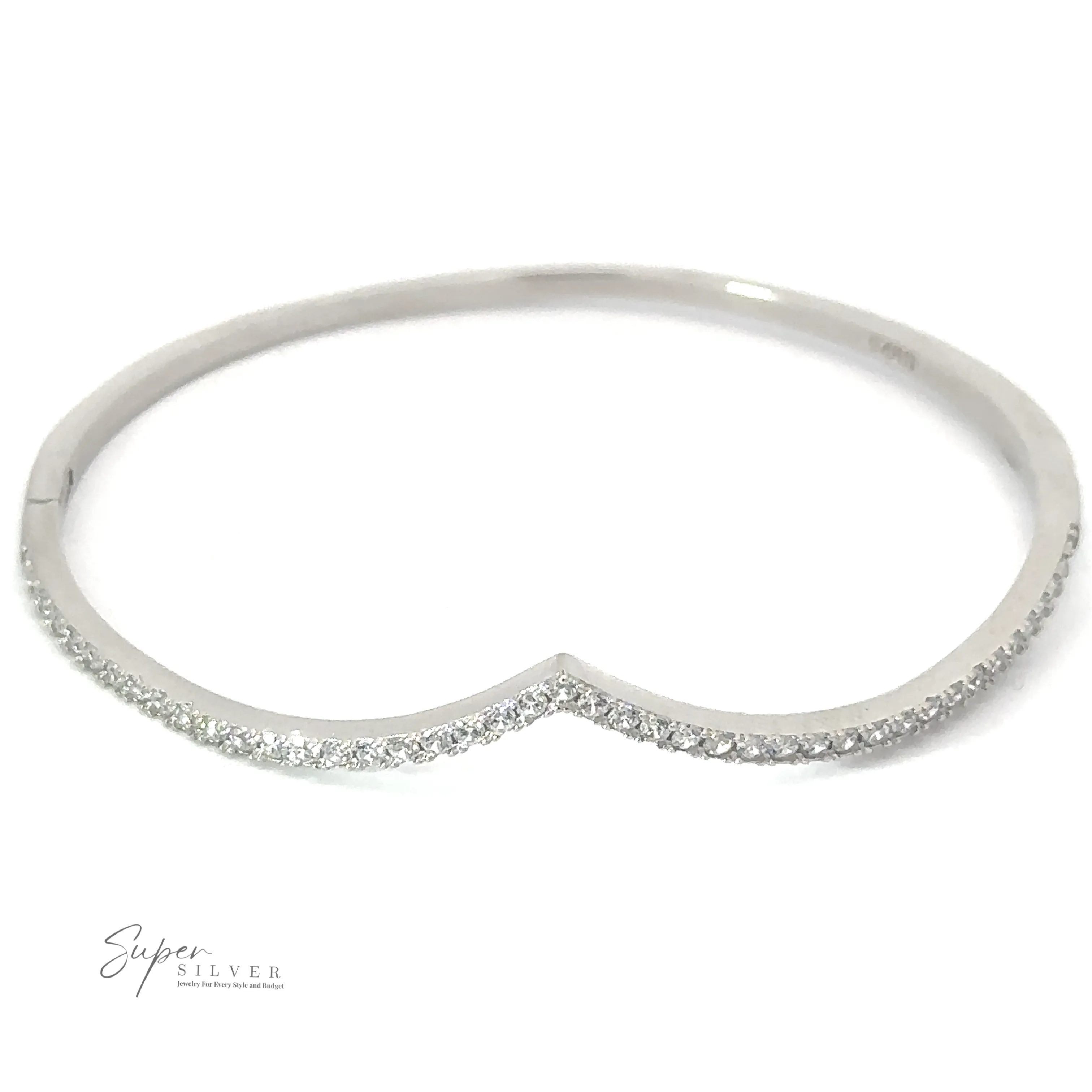 Cubic Zirconia Chevron Latch Bracelet