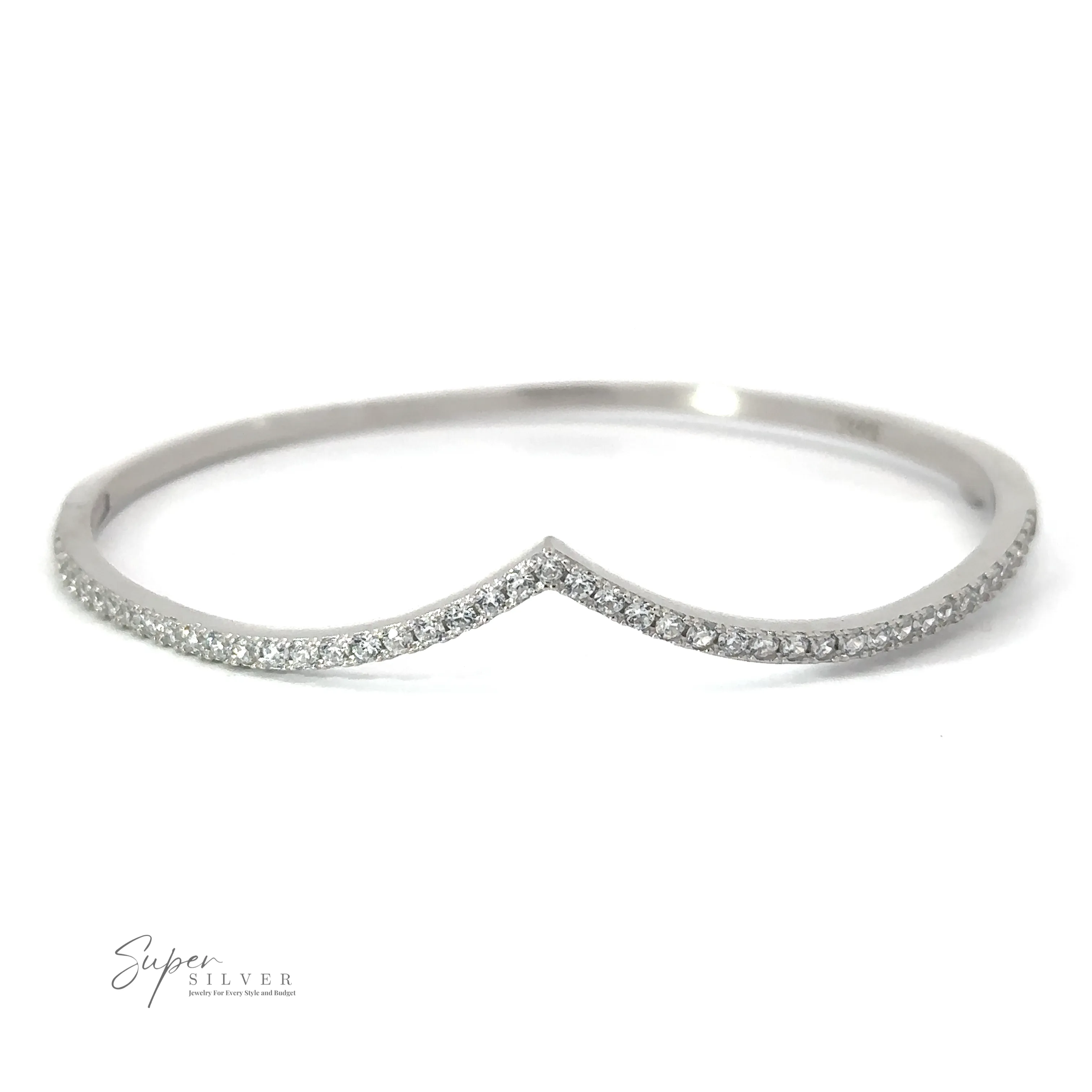 Cubic Zirconia Chevron Latch Bracelet