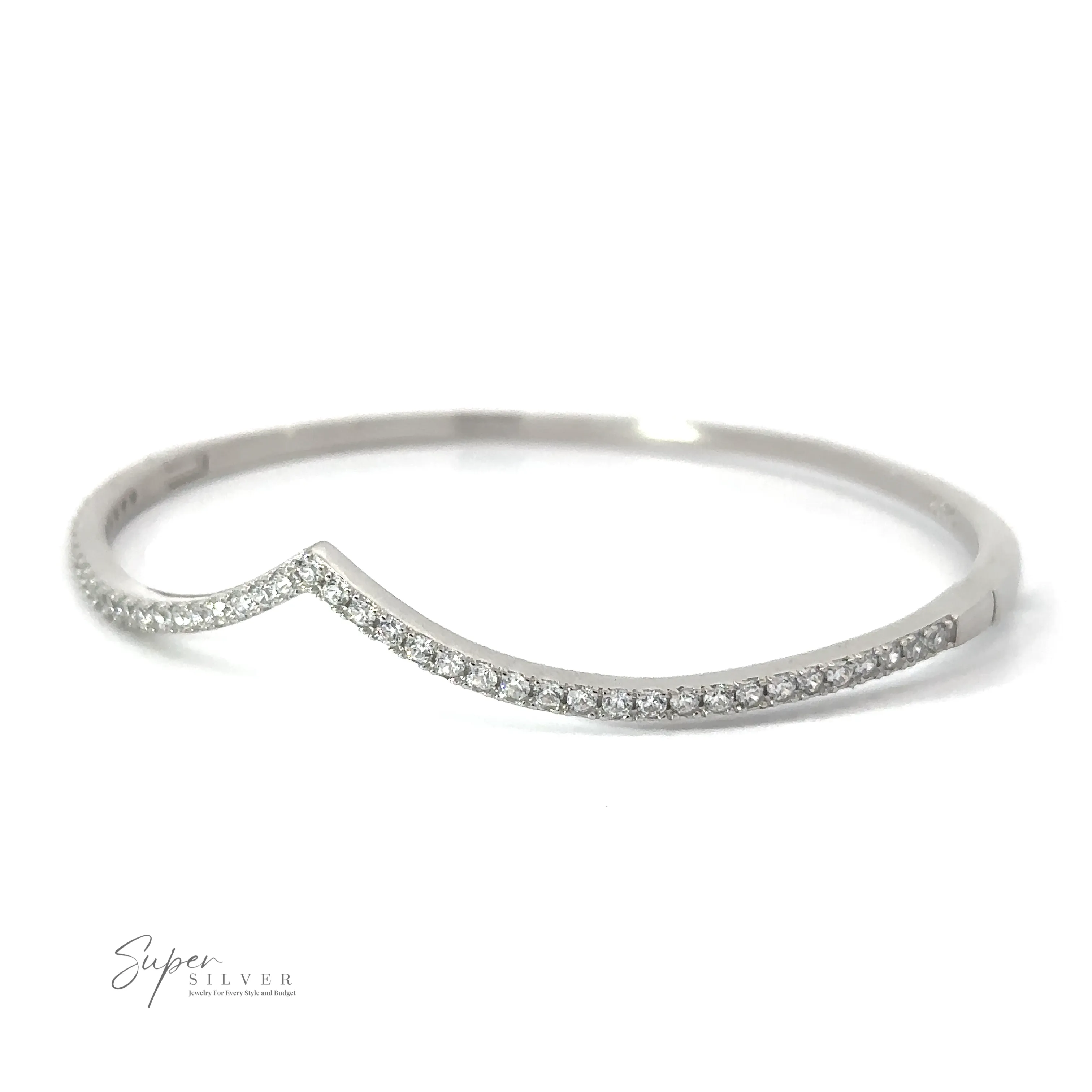 Cubic Zirconia Chevron Latch Bracelet