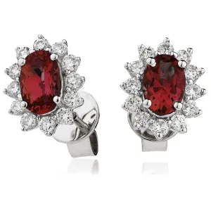 Diamond & Ruby Earring Set 1.60ct - 2.55ct