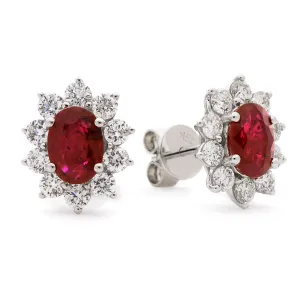 Diamond & Ruby Earring Set 1.60ct - 3.20ct