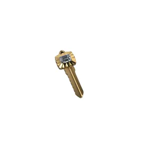 Emerald Diamond Scalloped Key Pendant