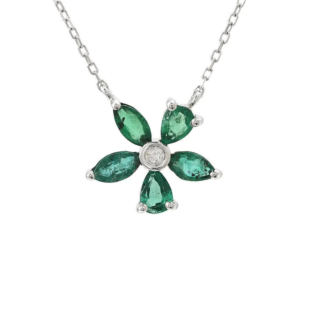 Emerald Flower Necklace
