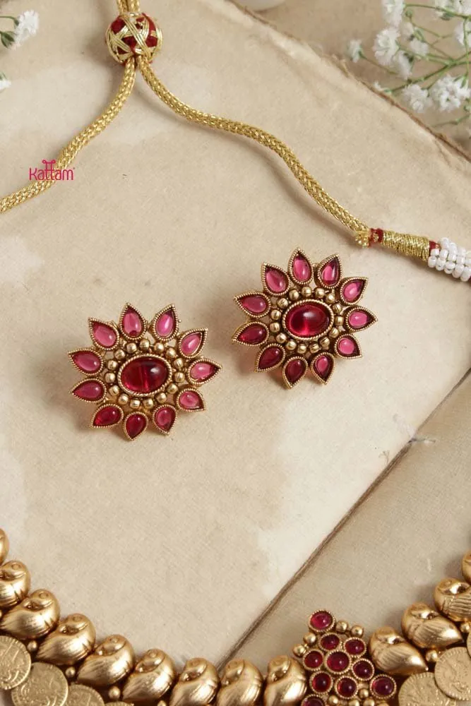 Goddess Coin Peacock Ruby Choker