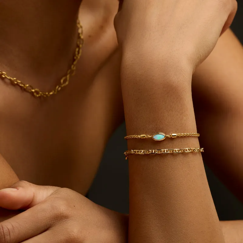 Iris Bracelet, Jelly Opal, 9kt Yellow Gold