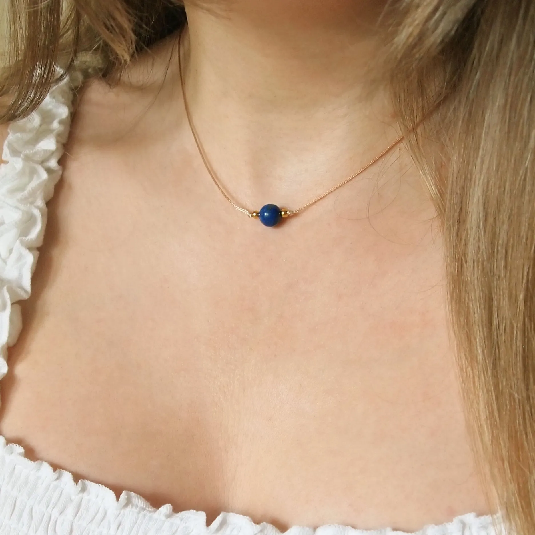 Lapis lazuli cord necklace