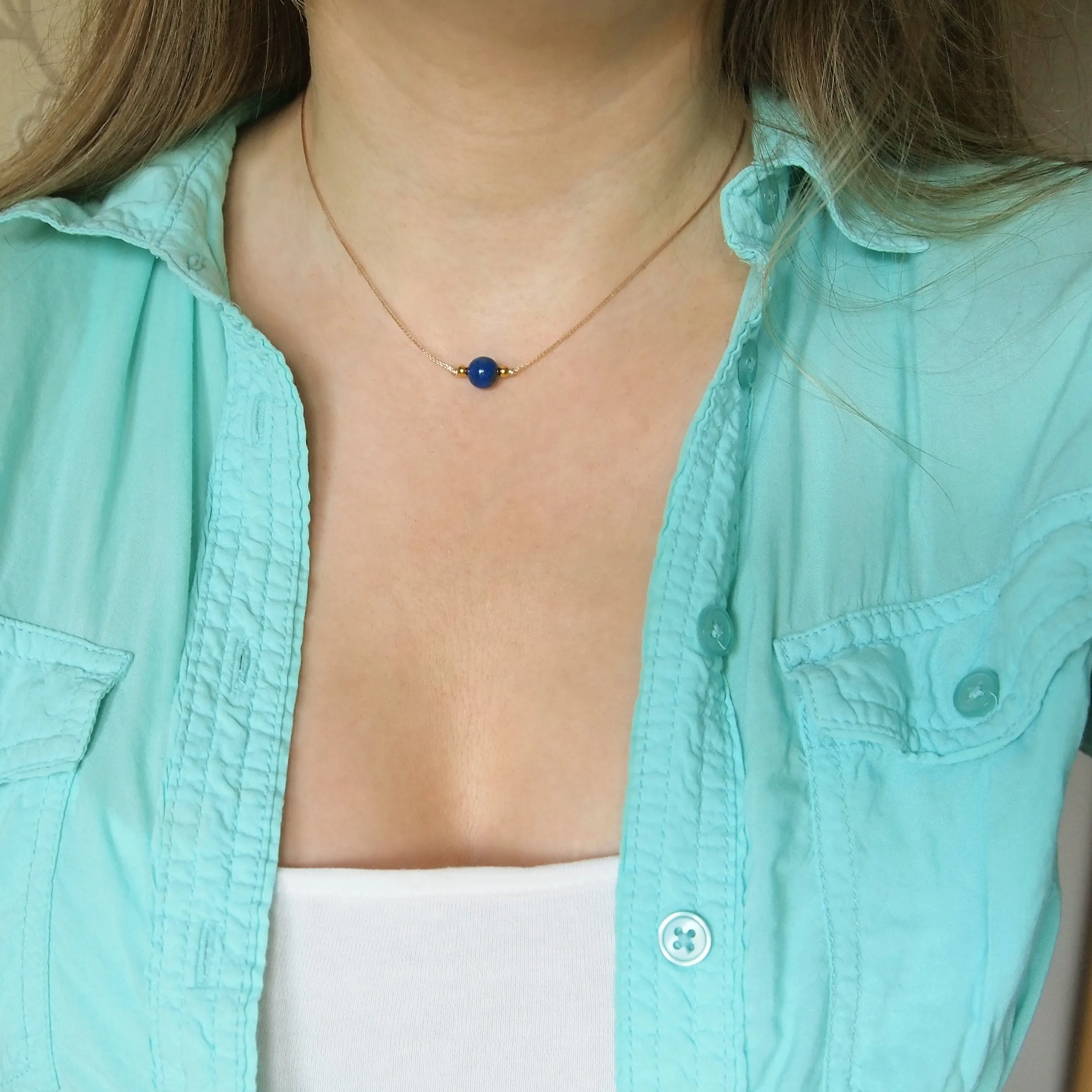 Lapis lazuli cord necklace