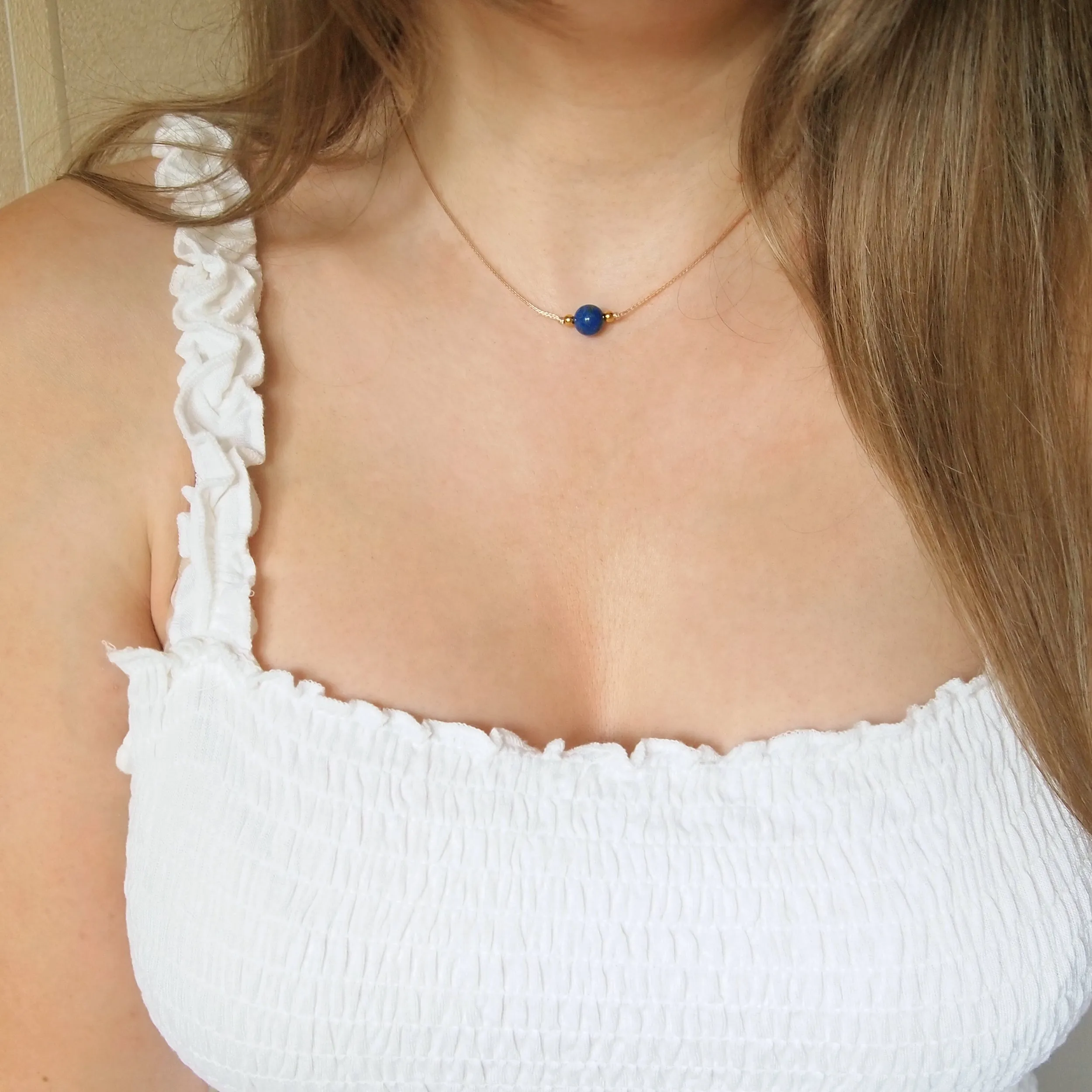 Lapis lazuli cord necklace
