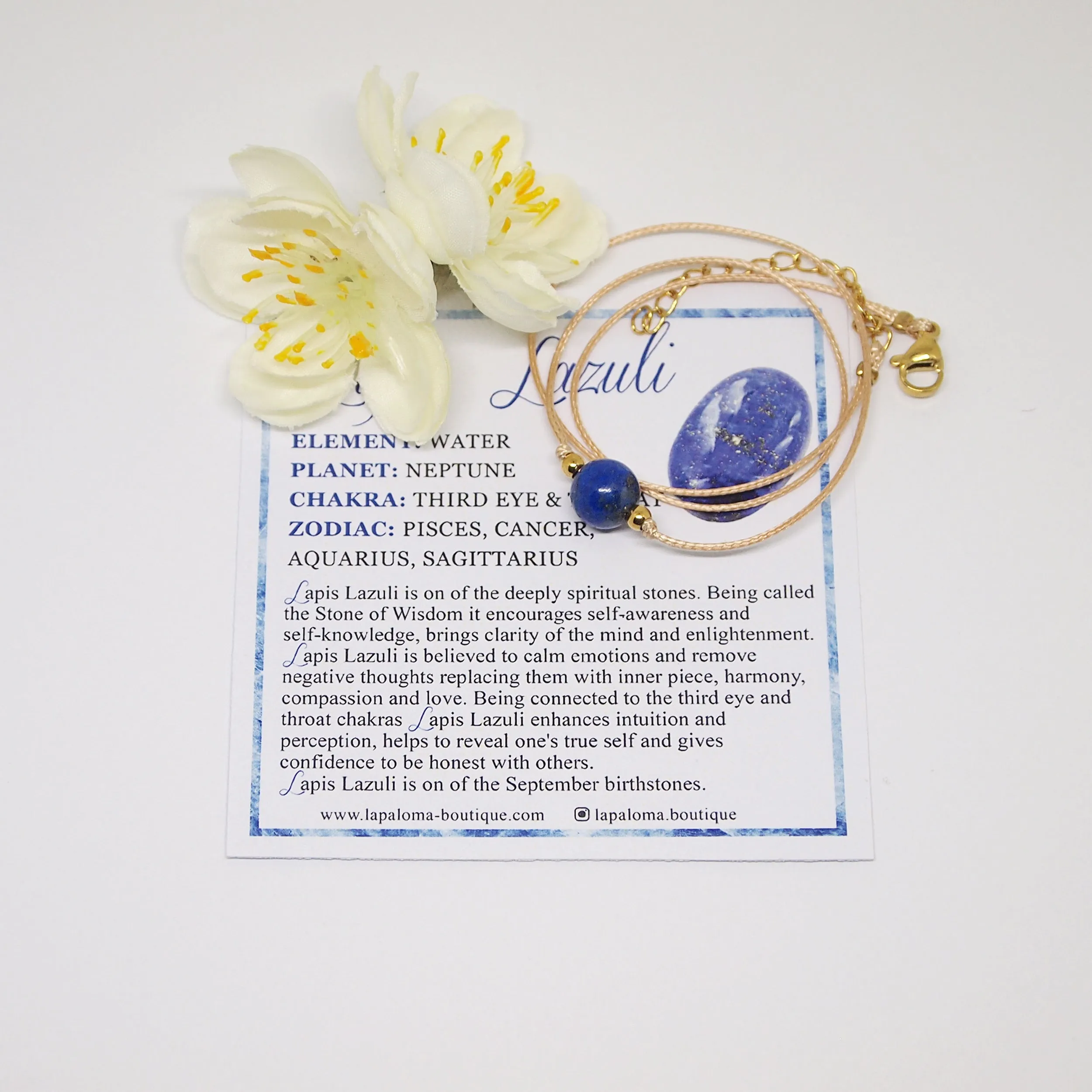 Lapis lazuli cord necklace