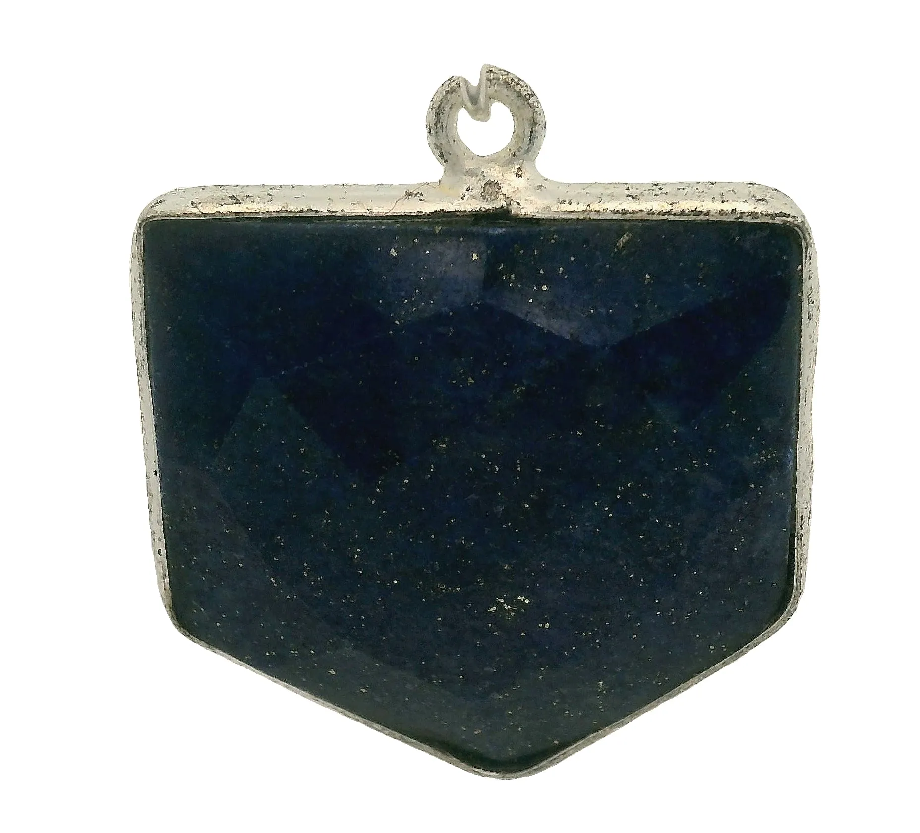 Lapis One  Piece a Pack One Loop Sterling Silver 925 Lapis Lazuli  Bezel ,Pentagon Shape, Size: 18mmX18mm.