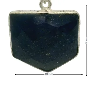 Lapis One  Piece a Pack One Loop Sterling Silver 925 Lapis Lazuli  Bezel ,Pentagon Shape, Size: 18mmX18mm.