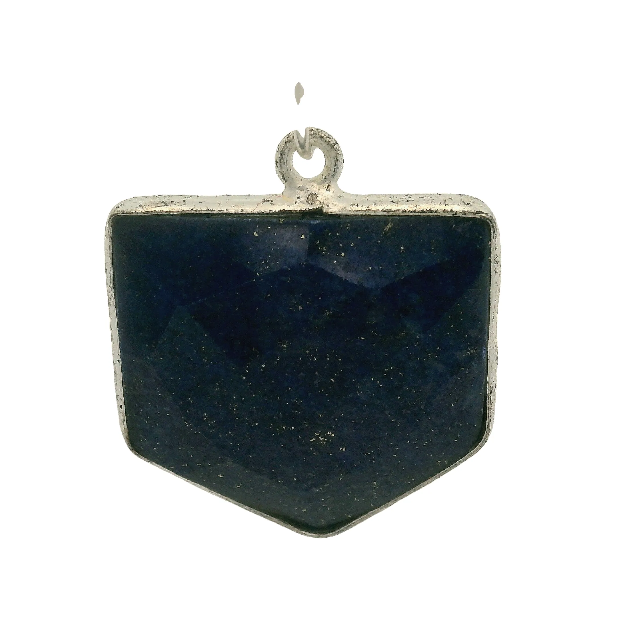 Lapis One  Piece a Pack One Loop Sterling Silver 925 Lapis Lazuli  Bezel ,Pentagon Shape, Size: 18mmX18mm.