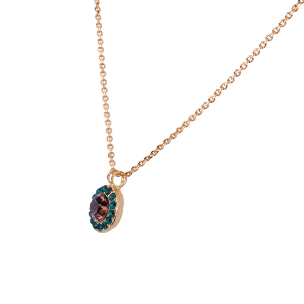 Large Halo Pendant in "Deep Forest" - Yellow Gold