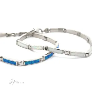 Long Rectangle Lab-Created Opal Bracelet