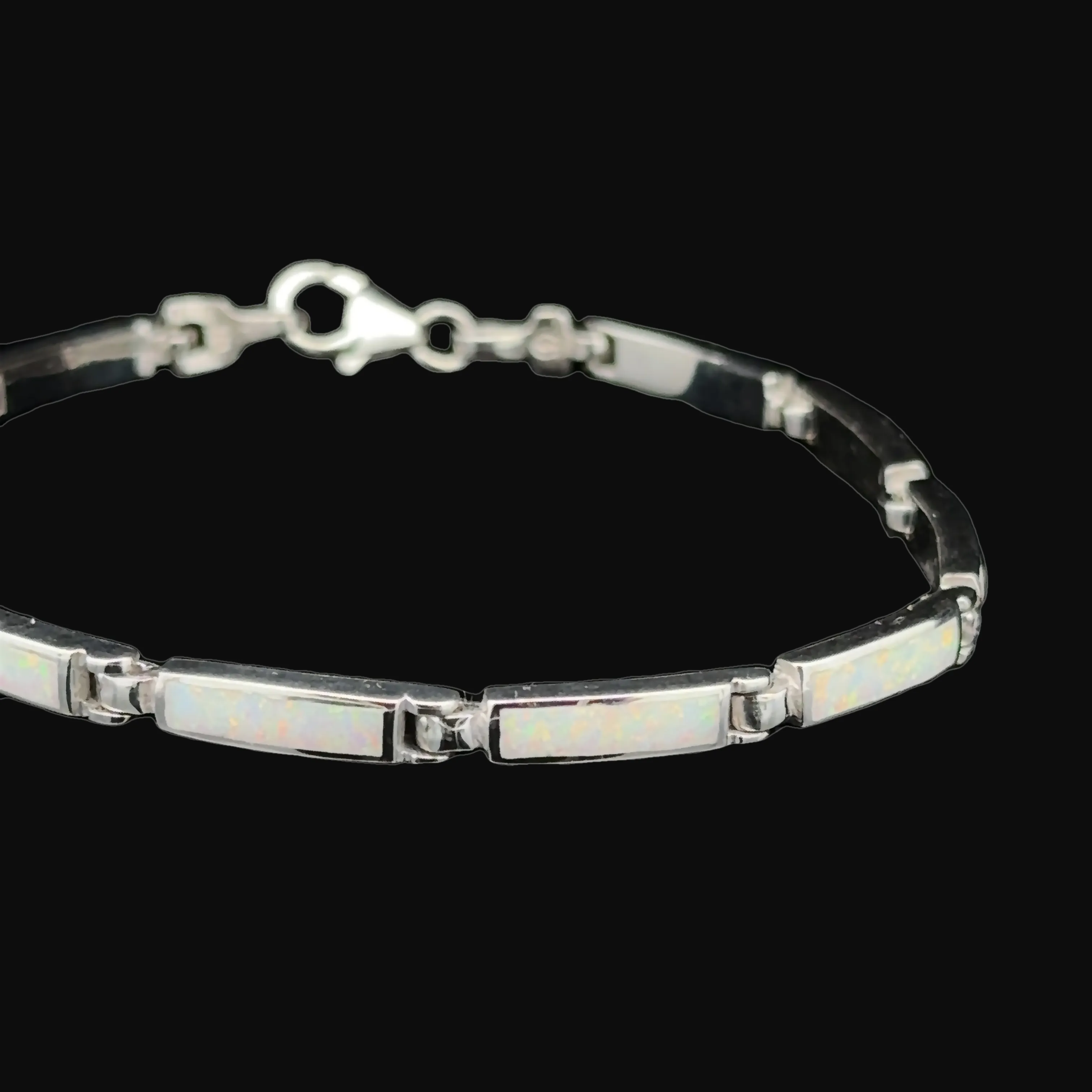 Long Rectangle Lab-Created Opal Bracelet