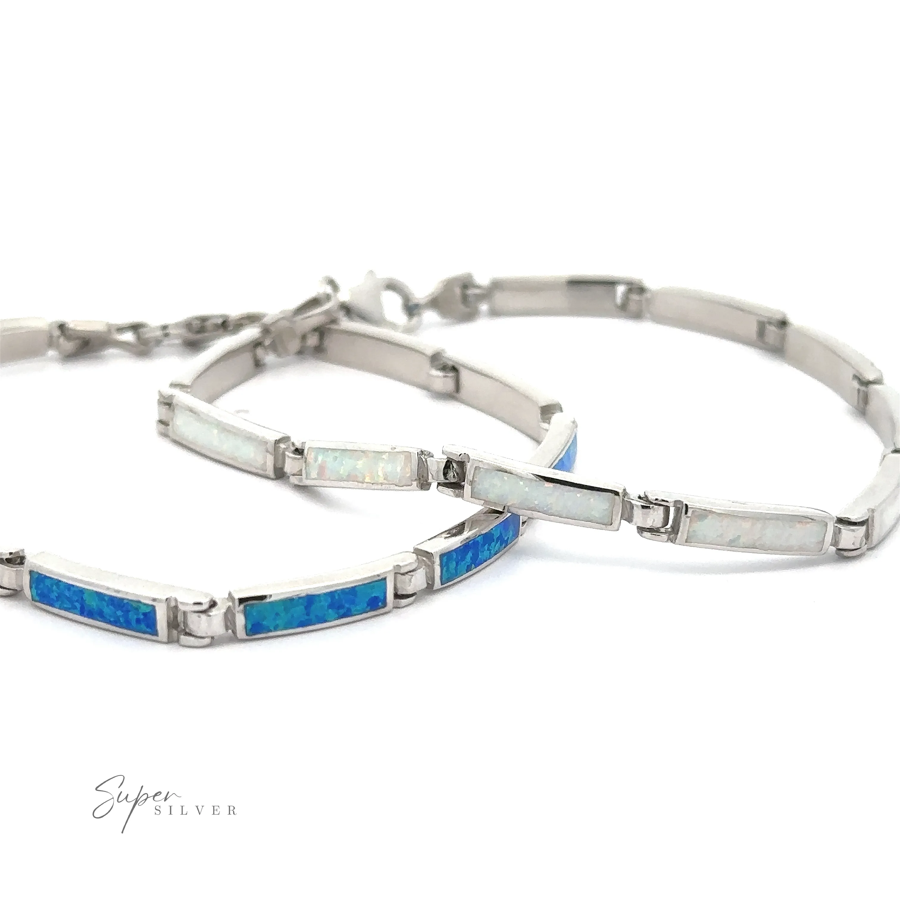 Long Rectangle Lab-Created Opal Bracelet