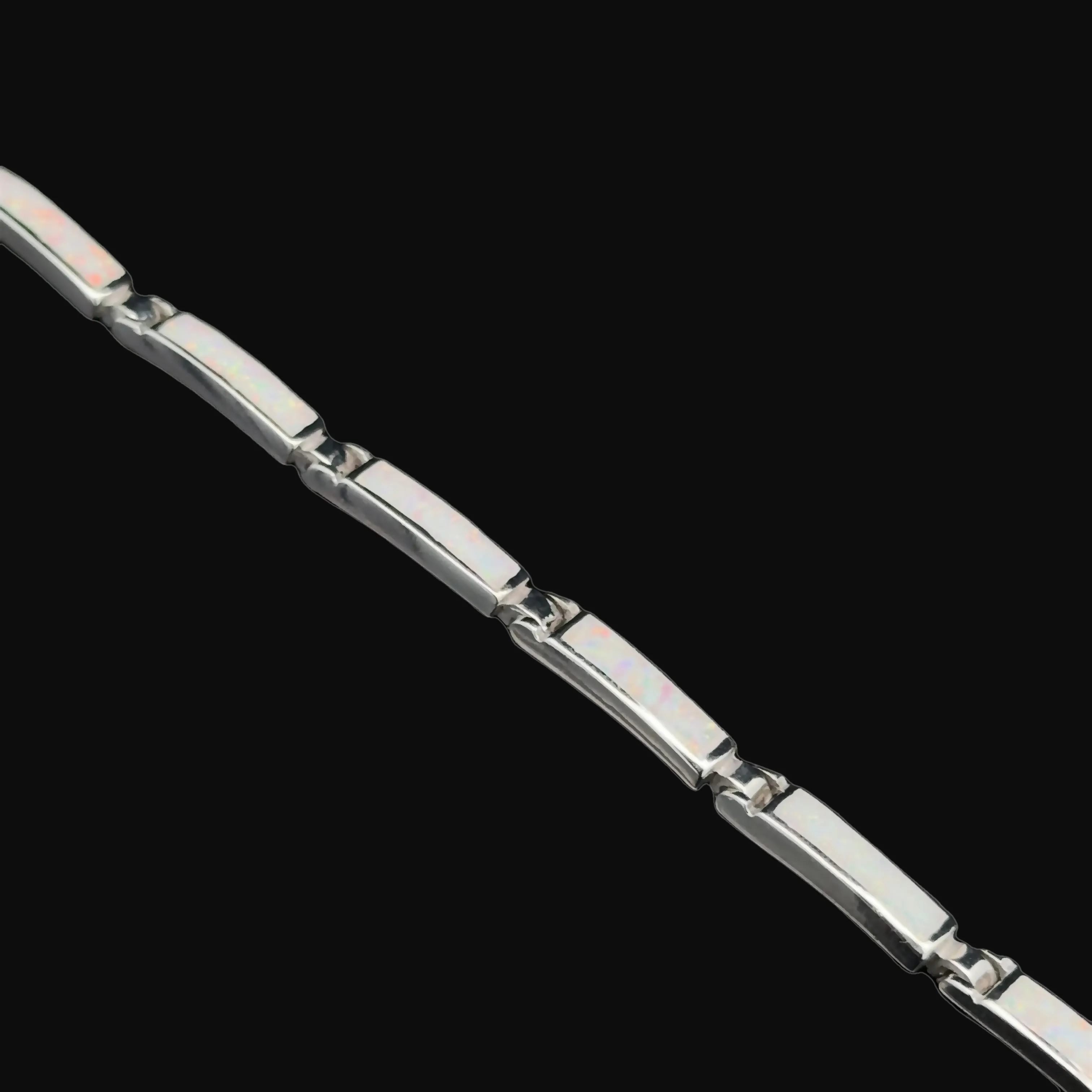 Long Rectangle Lab-Created Opal Bracelet