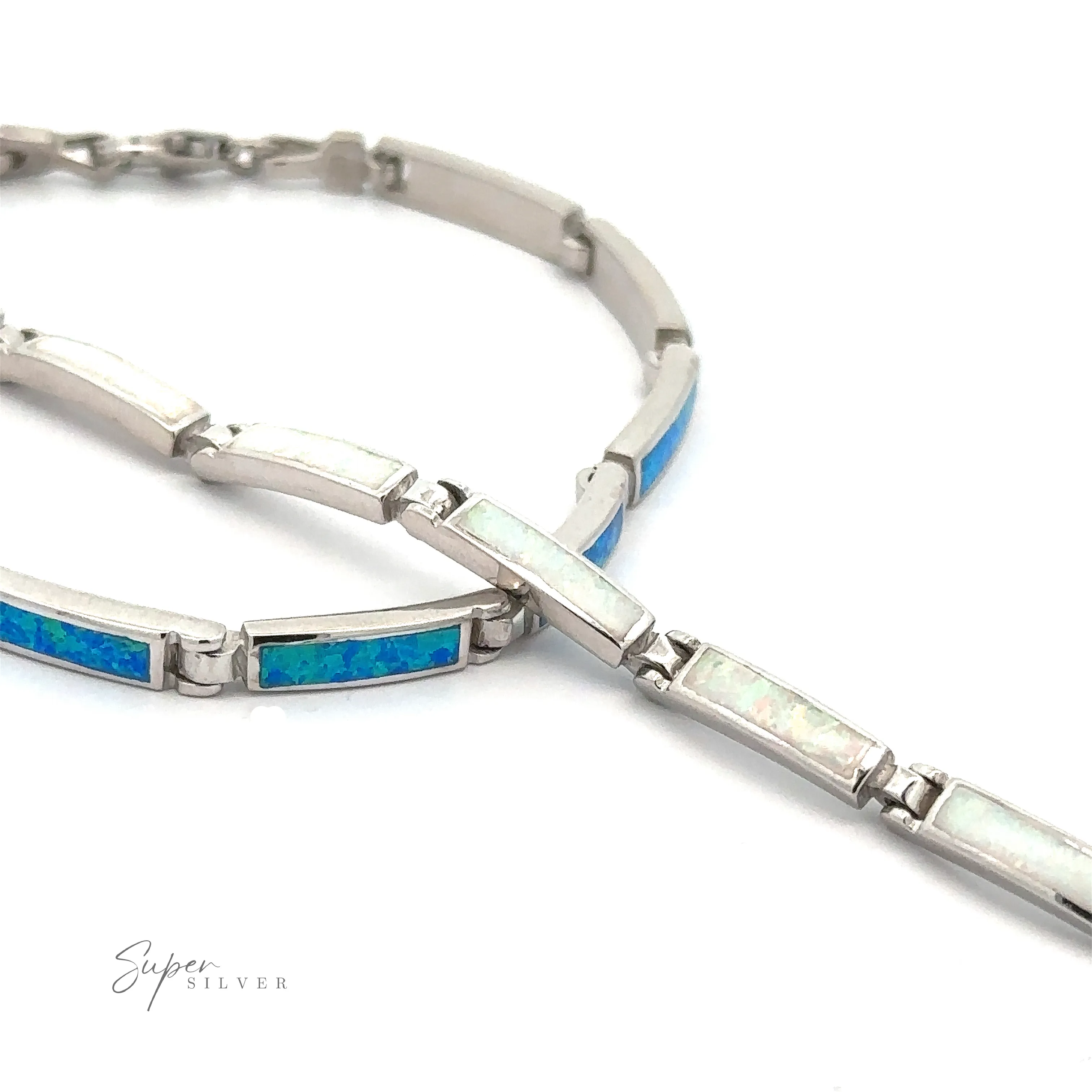 Long Rectangle Lab-Created Opal Bracelet
