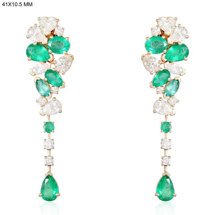 Luminous Gemstone Danglers Drop Earrings