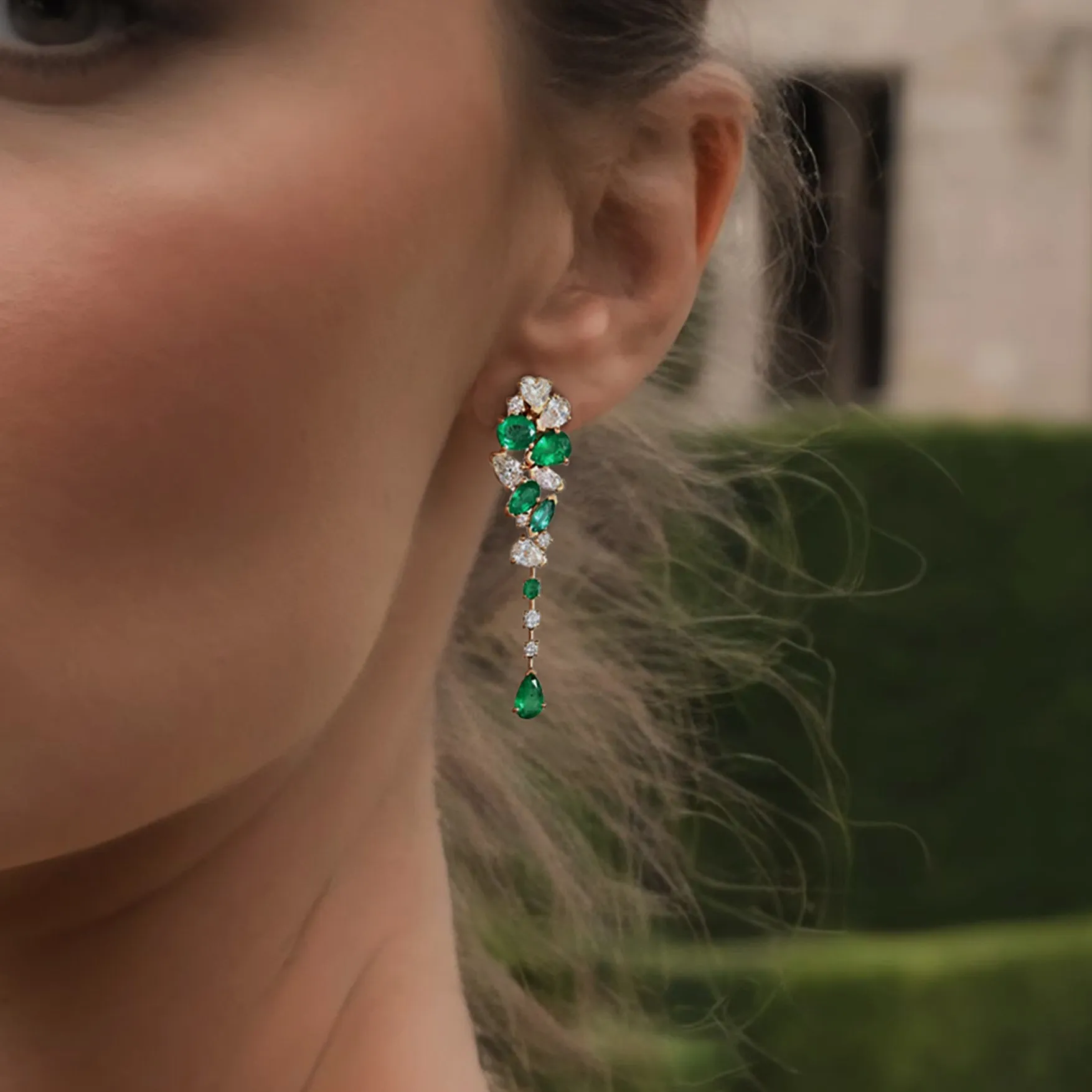 Luminous Gemstone Danglers Drop Earrings