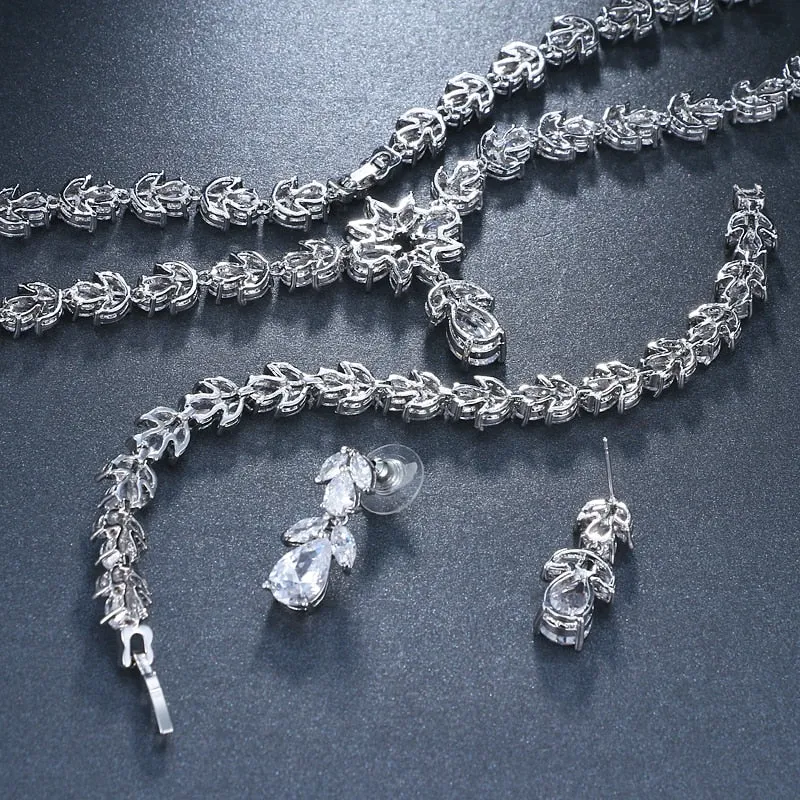 Luxury Zircon Bridal Wedding Jewelry Sets