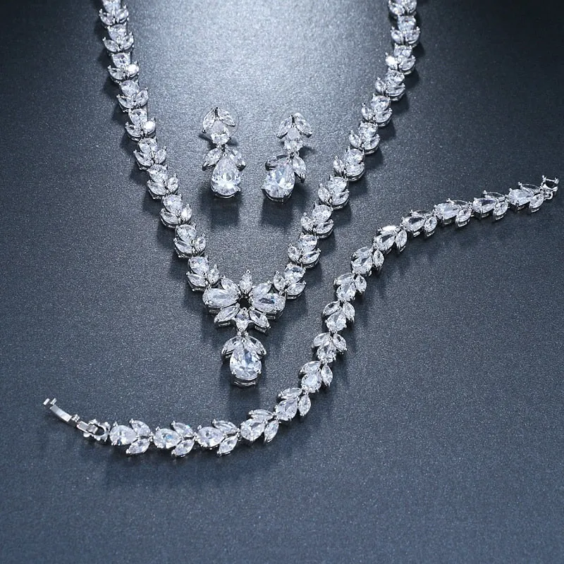 Luxury Zircon Bridal Wedding Jewelry Sets