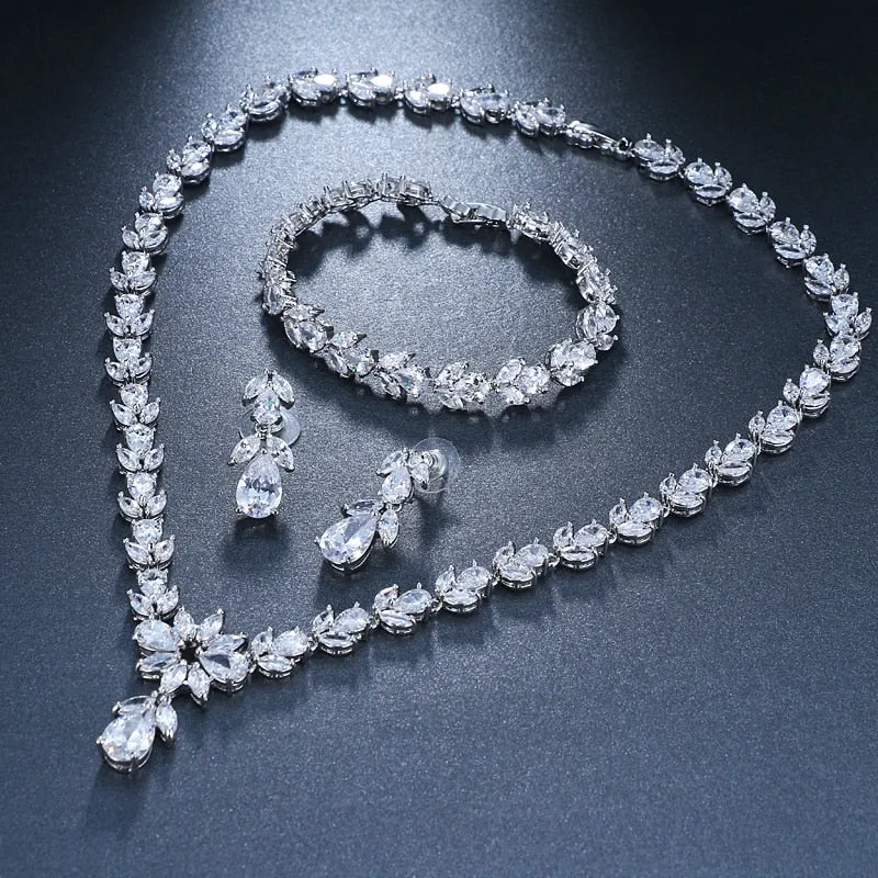 Luxury Zircon Bridal Wedding Jewelry Sets