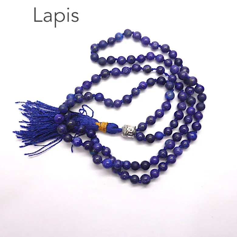 Mala Necklace with Lapis Lazuli Beads
