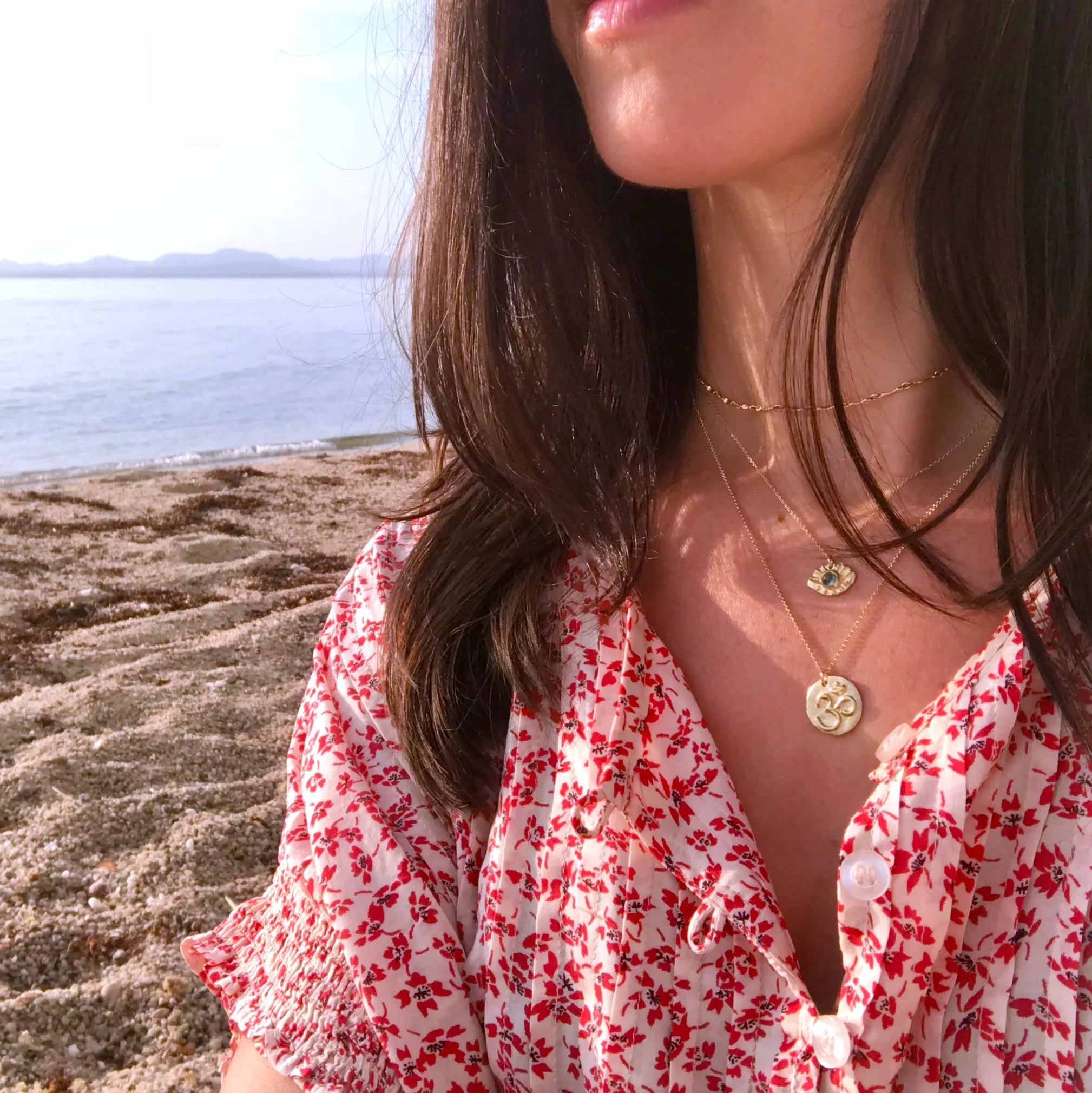 Mini Eye of Protection Necklace | Solid 14k Gold
