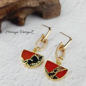 Mojave Turquoise Earring - Orange Black