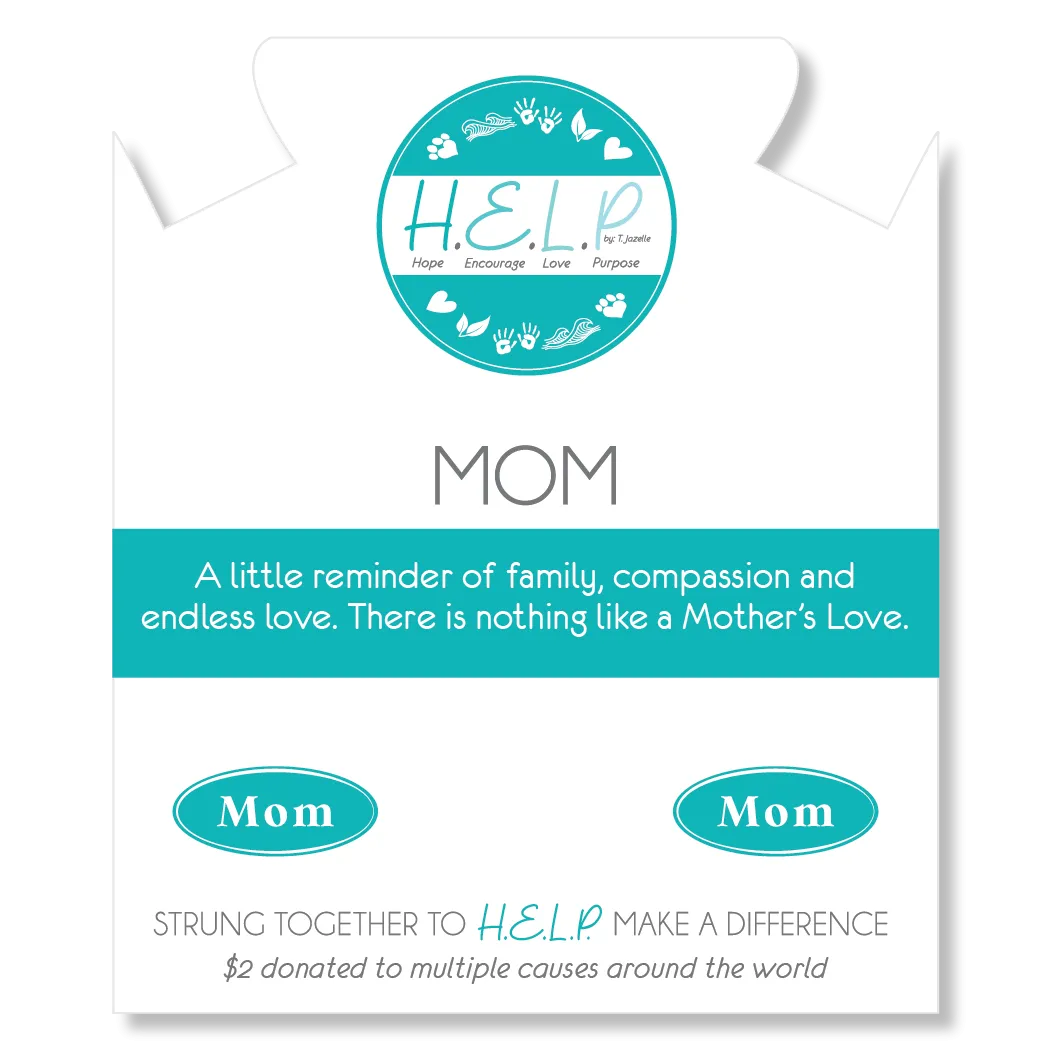 Mom Charm with Blue Opal Jade Charity Bracelet