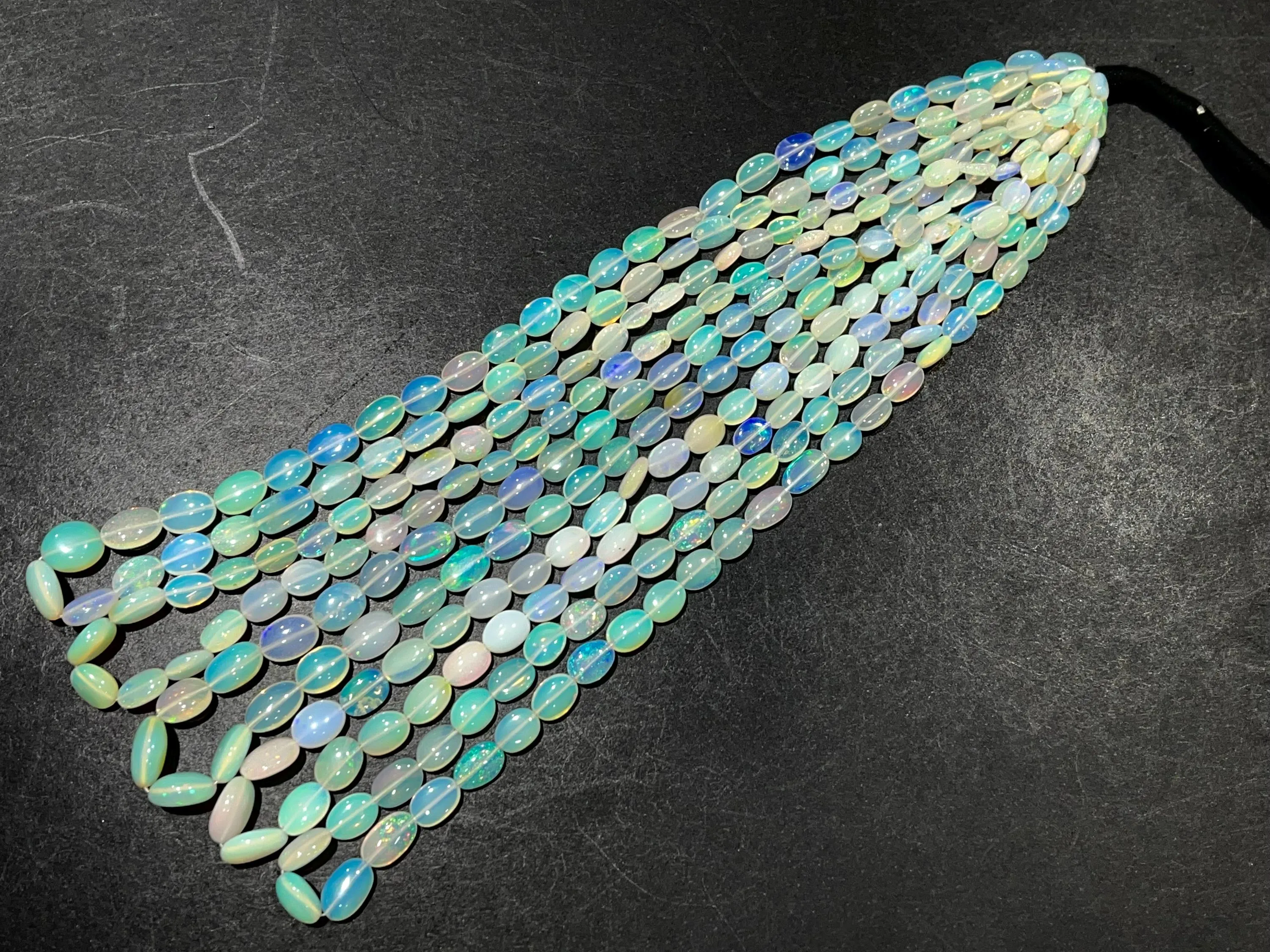 Natural Ethiopian Opal Smooth Oval Shape Beads bunch-2