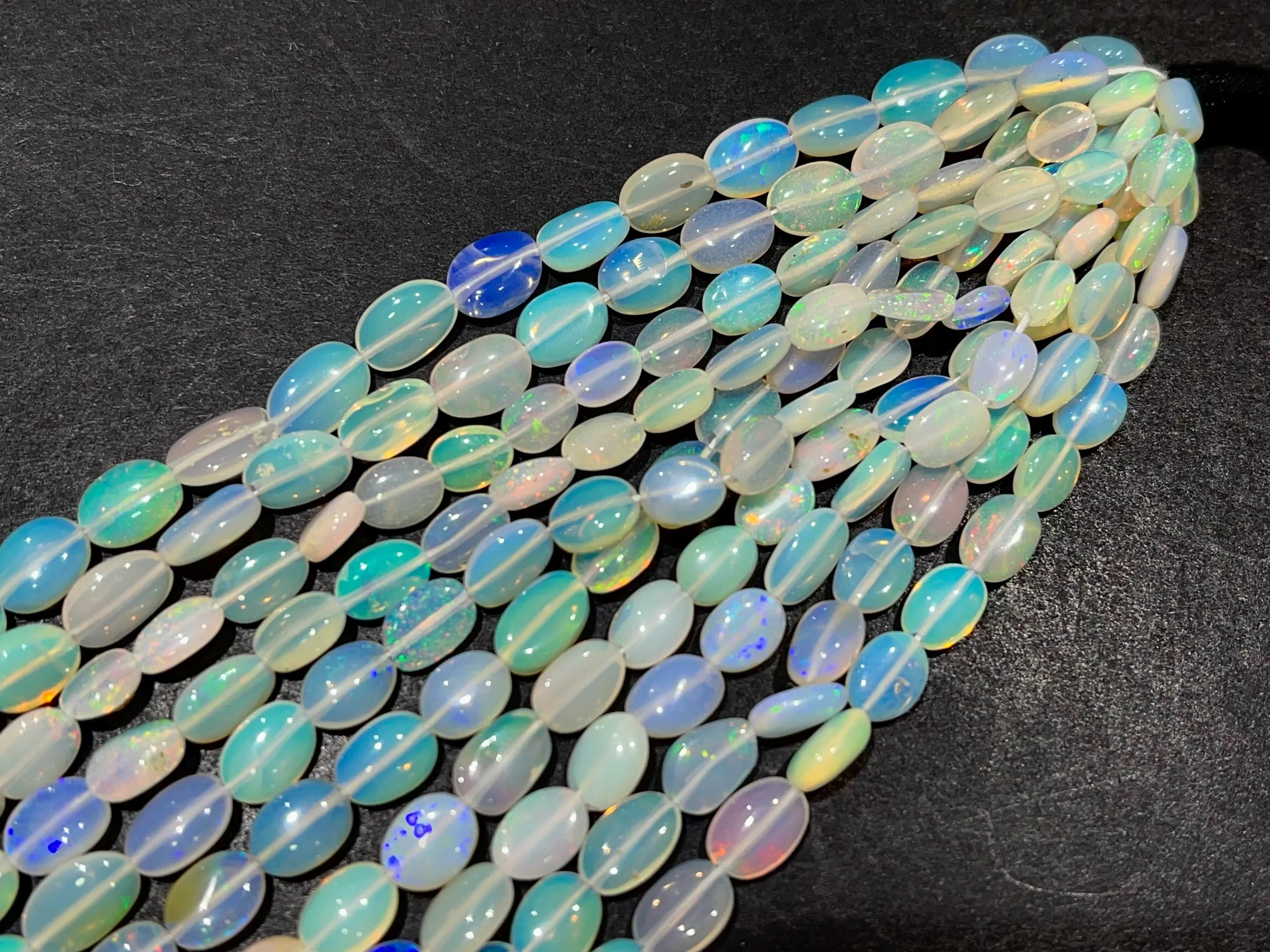 Natural Ethiopian Opal Smooth Oval Shape Beads bunch-2