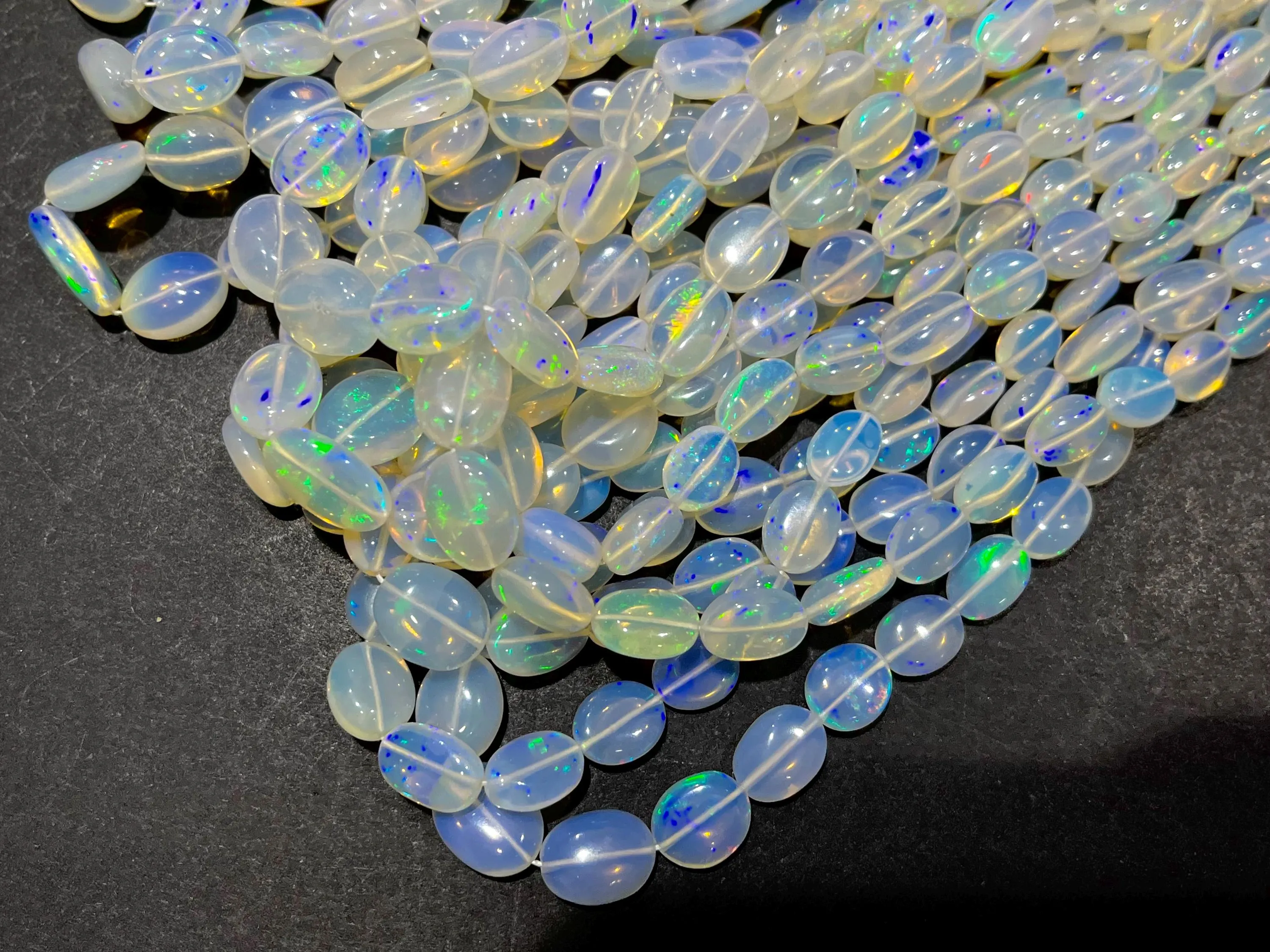 Natural Ethiopian Opal Smooth Oval Shape Beads bunch-3