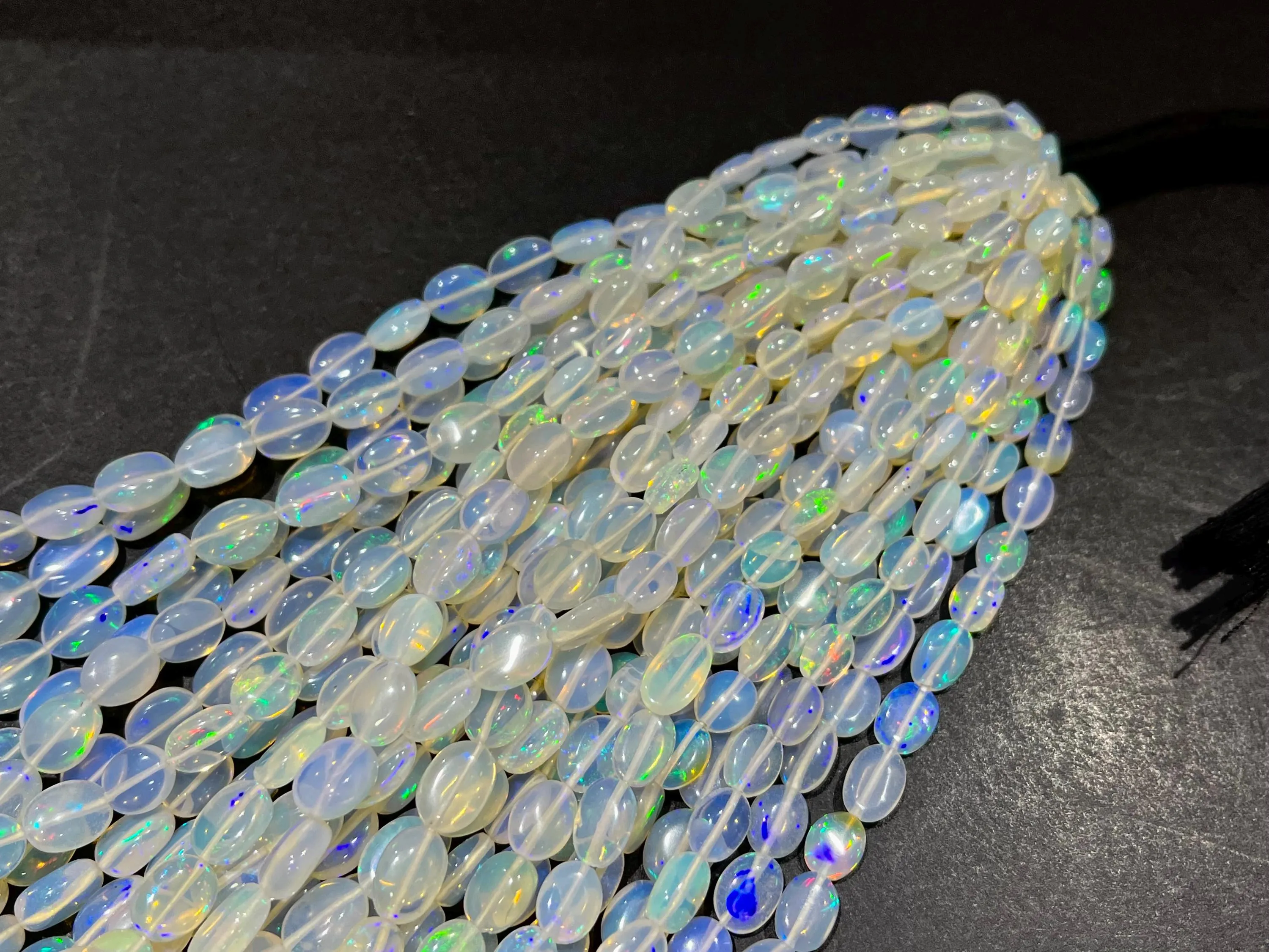 Natural Ethiopian Opal Smooth Oval Shape Beads bunch-3